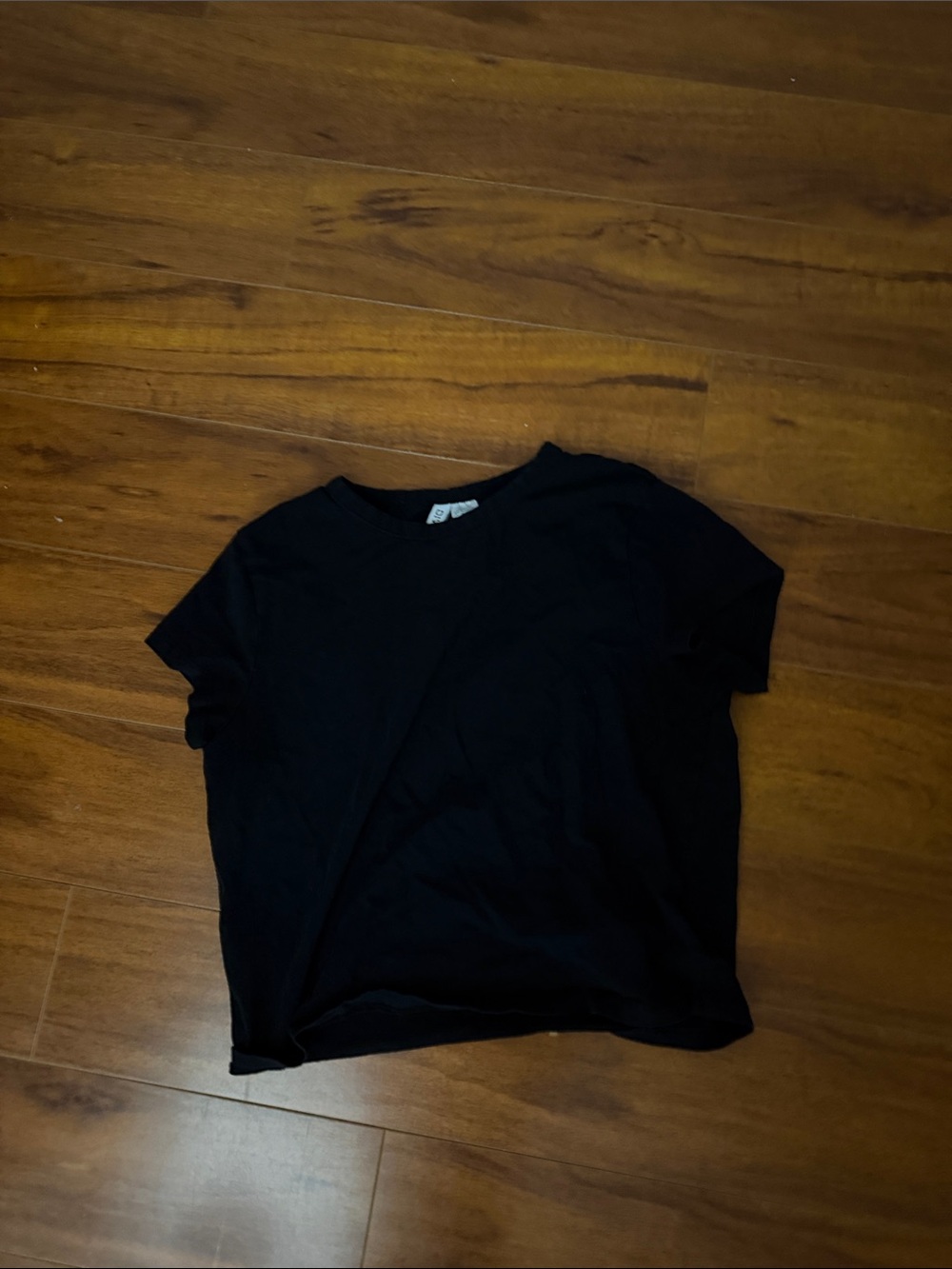 Plain Black Crewneck Tee - Classic Short Sleeve